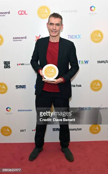 Rufus Norris poses in the Winners Room at The 24th Annual WhatsOnStage Awards 2024 at The London Palladium on February 11, 2024 in London, England.