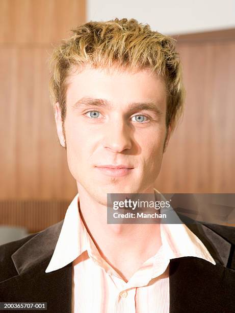 young man portrait, close-up - young man blue eyes stock pictures, royalty-free photos & images