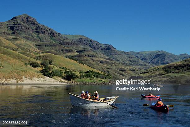 watercrafts on salmon river, idaho, usa - freshwater fish stock pictures, royalty-free photos & images