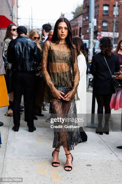 Sistine Stallone attends the Jason Wu fashion show during New York Fashion Week: The Shows at Cine Magic Studios in Brooklyn on February 11, 2024 in...