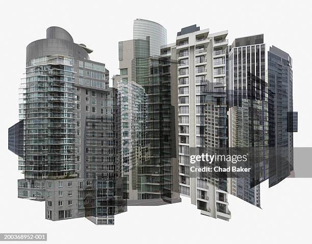 skyscraper montage (digital composite) - digital composite ストックフォトと画像