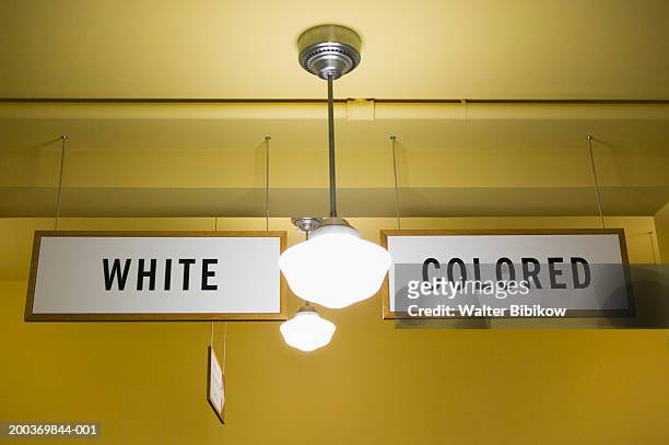 usa, kansas, topeka, white and colored segregation signs - segregation stock pictures, royalty-free photos & images