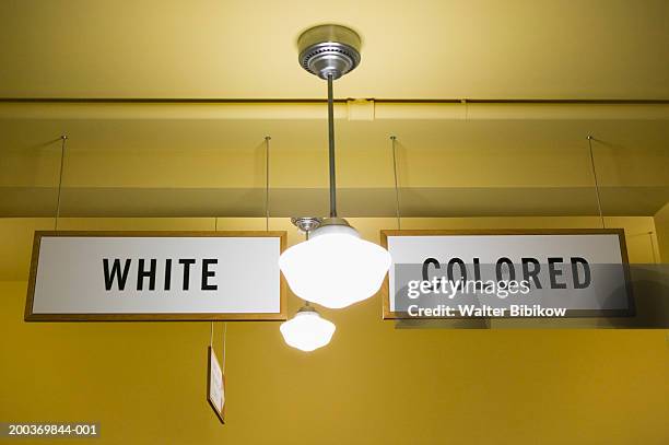 usa, kansas, topeka, white and colored segregation signs - segregação imagens e fotografias de stock