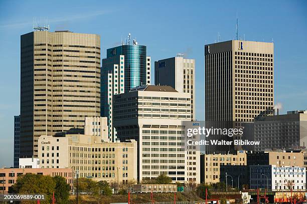 canada, manitoba, winnipeg, skyline - winnipeg stock pictures, royalty-free photos & images