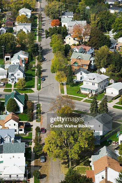 housing development, elevated view - red wing minnesota stock pictures, royalty-free photos & images