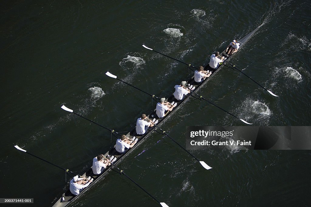 Eight Men Sweep Rowing Race Elevated View Photo - Getty Images