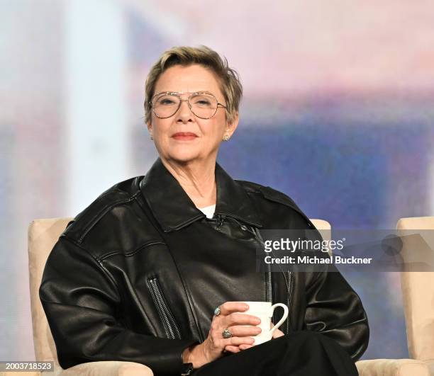 Annette Bening of 'Apples Never Fall' speaks at the Peacock presentations at the TCA Winter Press Tour held at The Langham, Huntington on February...