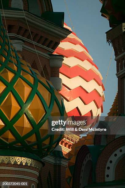 russia, moscow, red square, saint basil's cathedral, close-up - onion dome stock pictures, royalty-free photos & images