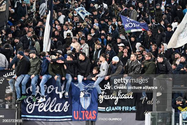 February 2024, Italy, Rom: Soccer: Champions League, Lazio Rome - Bayern Munich, knockout round, round of 16, first leg, Stadio Olimpico di Roma....