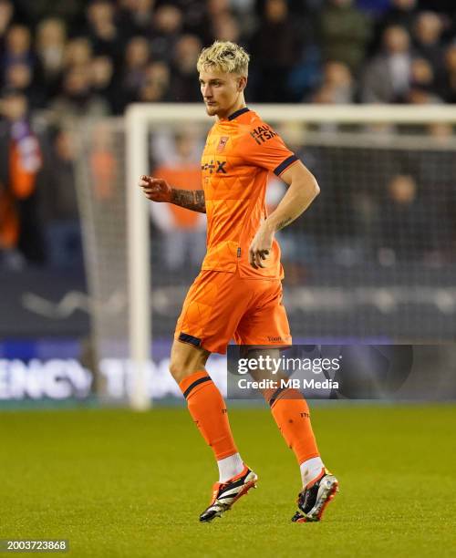 George Edmundson of Ipswich Town during the Sky Bet Championship match between Millwall and Ipswich Town at The Den on February 14, 2024 in London,...