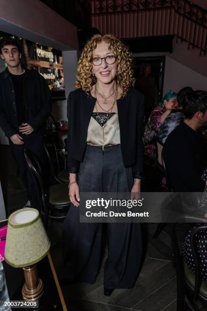 Kelly Hoppen attends the launch of the Stephen Webster x John Cooper Clarke "I Wanna Be Yours" collection at Ladbroke Hall on February 14, 2024 in...