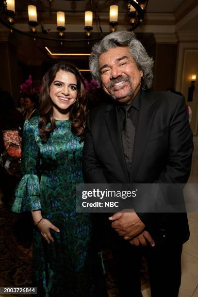 NBCUniversal Winter Press Tour "Reception" -- Pictured: Mayan Lopez, George Lopez in Pasadena, Calif. On February 14, 2024 --