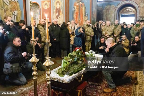 People pay their last respects to Diana Savita Wagner, a German combat medic, during her funeral ceremony in Kyiv. Diana Savita Wagner, who joined...