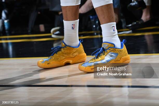 The sneakers worn by Russell Westbrook of the LA Clippers during the game against the Golden State Warriors on FEBRUARY 14, 2024 at Chase Center in...