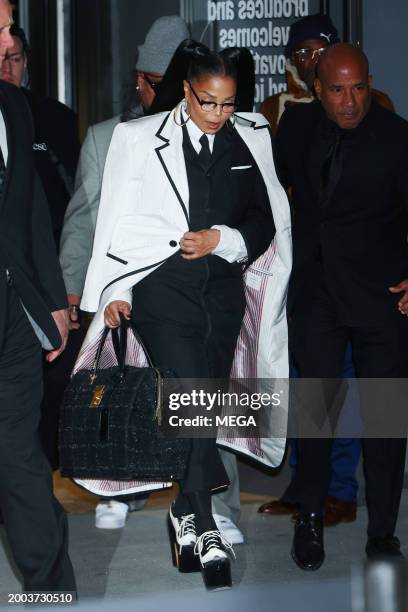 Janet Jackson is seen arriving at the Thom Browne Fashion Show on February 14, 2024 in New York, New York.