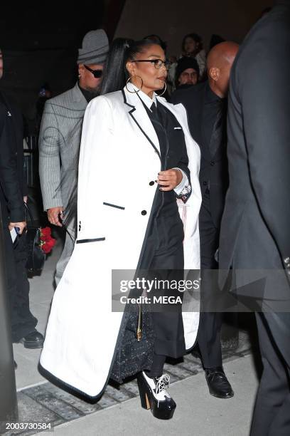 Janet Jackson is seen arriving at the Thom Browne Fashion Show on February 14, 2024 in New York, New York.