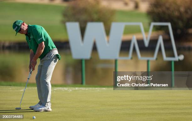 Charley Hoffman of the United States putts on the 12th green during the final round of the WM Phoenix Open at TPC Scottsdale on February 11, 2024 in...