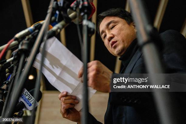 Hwangbo Kwan of the Korea Football Association's national team committee holds a press briefing at the Korea Football Association in Seoul on...