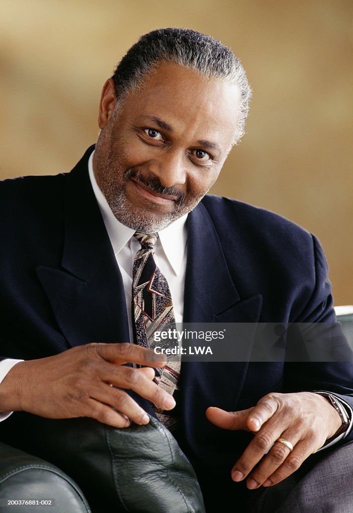 Senior businessman smiling, portrait