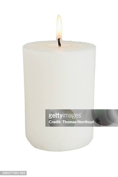 burning candle - white candle stock pictures, royalty-free photos & images