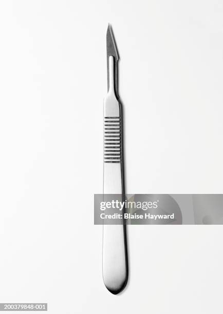 scalpel, close-up (b&w) - scalpel stock pictures, royalty-free photos & images