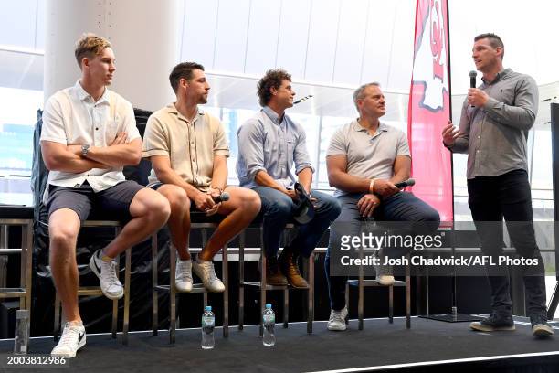 Tom Lynch of the Tigers, Hawthorn development coach and former NFL punter and AFL footballer, Arryn Siposs, Former AFL footballer, Ed Curnow and...