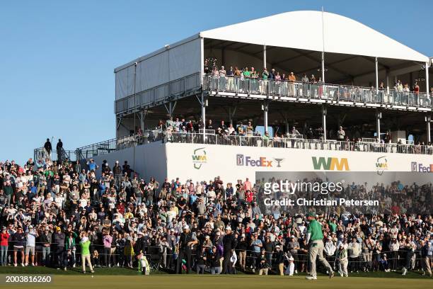 Charley Hoffman of the United States stands on the 18th green during the final round of the WM Phoenix Open at TPC Scottsdale on February 11, 2024 in...