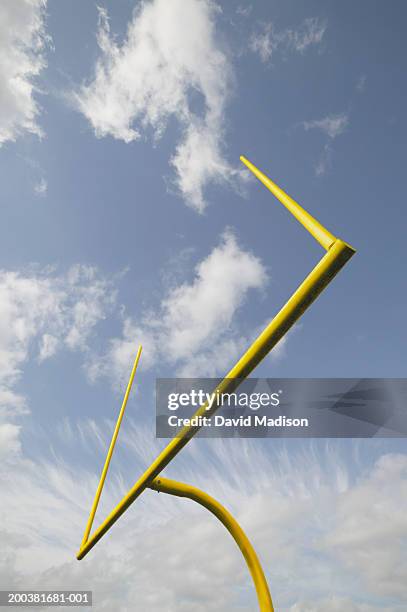 football goal post, low angle view - football goal post stock pictures, royalty-free photos & images