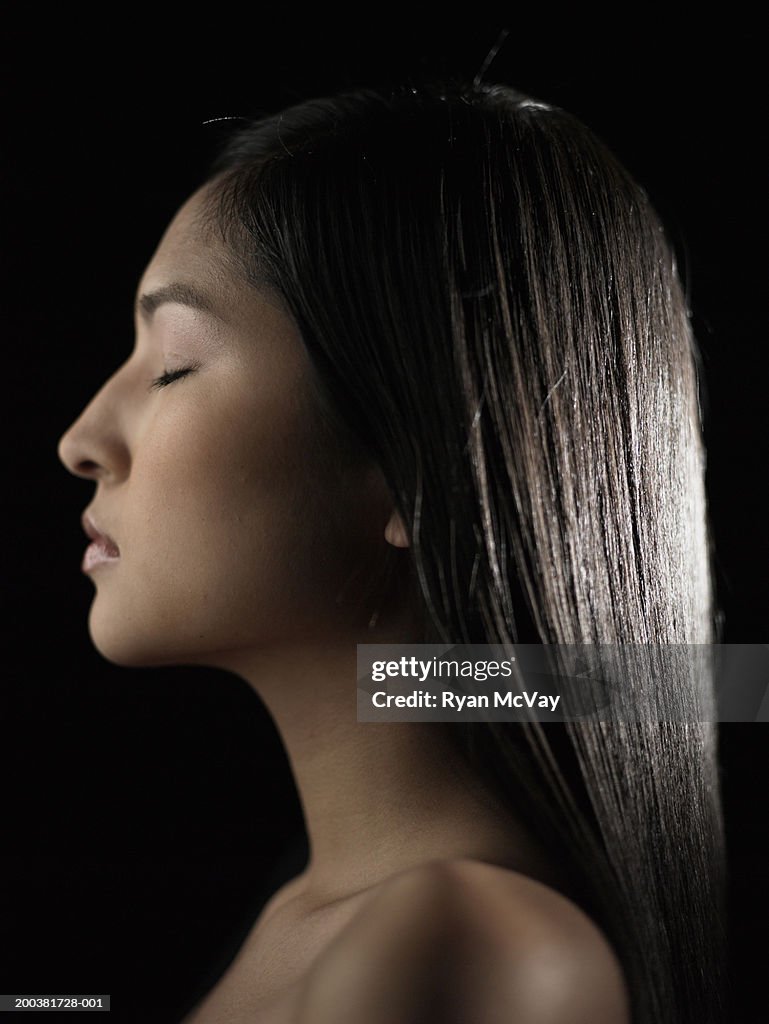 Close Profile Girl Side Profile Eyes Closed