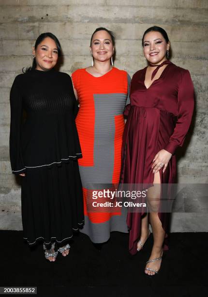 Jillian Dion, Lily Gladstone and JaNae Collins attend Variety Artisans Screening Series presentation of "Killers Of The Flower Moon" at TCL Chinese...