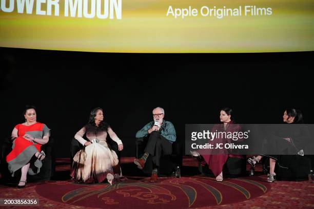 Actors Lily Gladstone, Tantoo Cardinal, John Lithgow, JaNae Collins and Jillian Dion seen onstage during Variety Artisans Screening Series...
