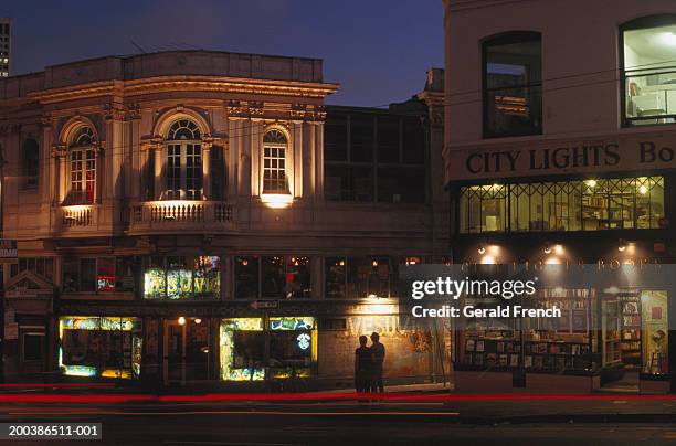 usa, california, san francisco, city lights booksellers and vesuvio - book shop exterior stock pictures, royalty-free photos & images