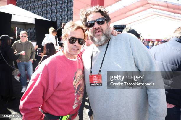 Pauly Shore and Aaron May attend The Players Tailgate hosted by Bobby Flay presented by Bullseye Event Group for Super 58 on February 11, 2024 in Las...