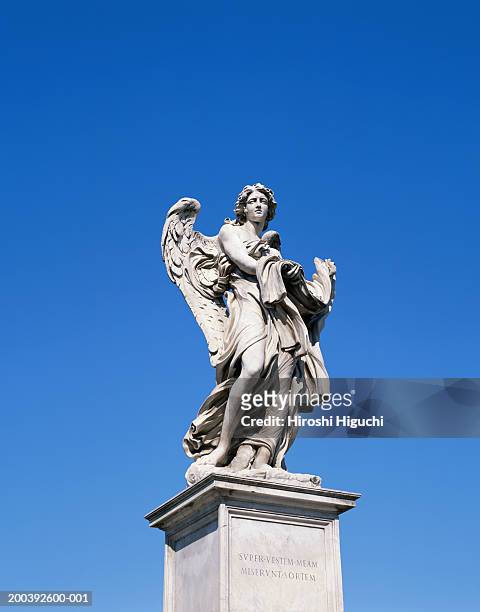 italy, rome, ponte sant'angelo, statue of angel - angel statue stock-fotos und bilder