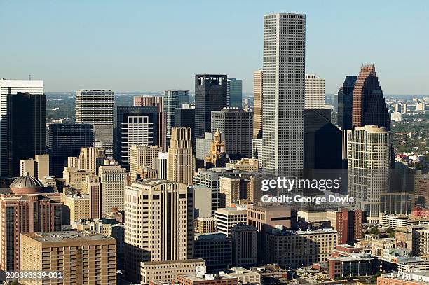 usa, texas, houston, dwontown, aerial view - harris county stock pictures, royalty-free photos & images