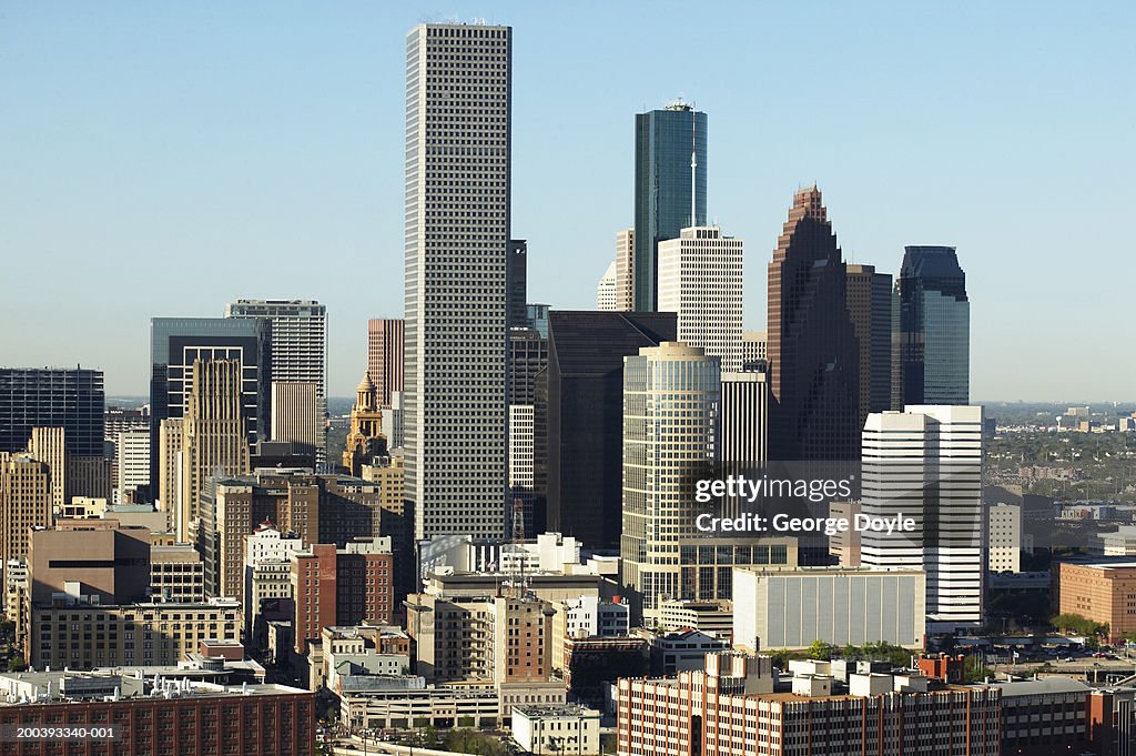 USA, Texas, Houston, dwontown, aerial view