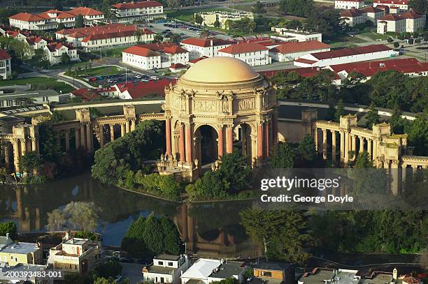 usa, california, san francisco, palace of fine arts, aerial view - presidio stock-fotos und bilder