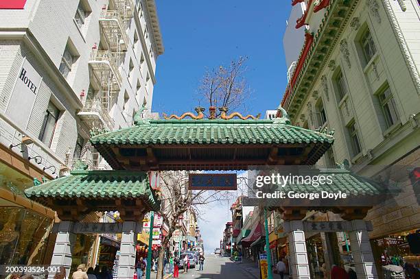 usa, california, san francisco, china town gate - chinatown san francisco stock pictures, royalty-free photos & images