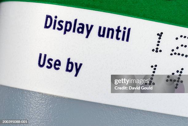 'display until' and 'use by' sticker - expiry date stock pictures, royalty-free photos & images