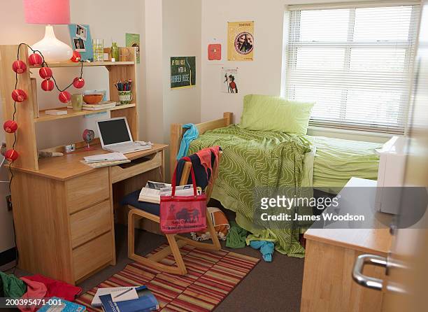 college dorm room - dorm room stock-fotos und bilder