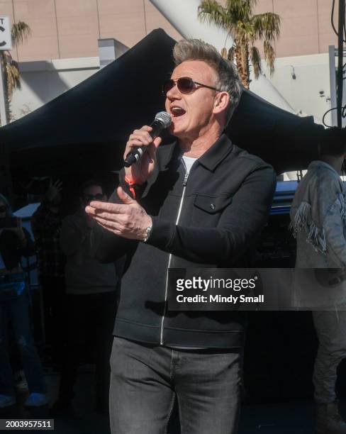 Gordon Ramsay speaks onstage at Guy Fieri's Flavortown Tailgate on February 11, 2024 in Las Vegas, Nevada.