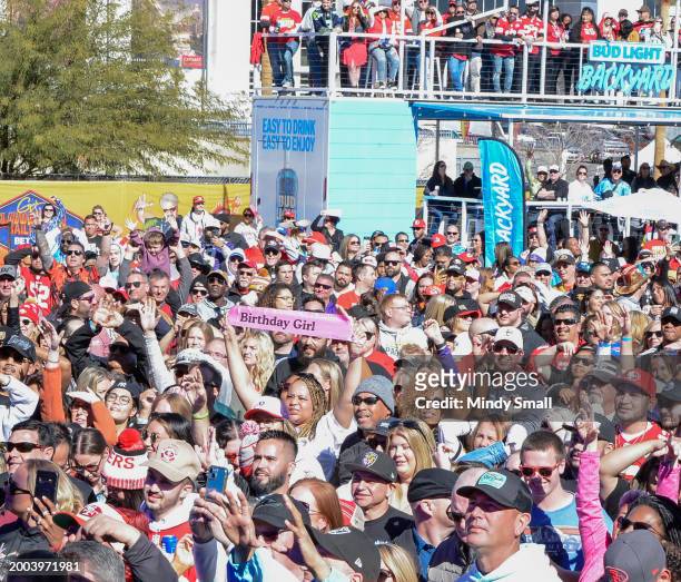 General atmosphere at Guy Fieri's Flavortown Tailgate on February 11, 2024 in Las Vegas, Nevada.