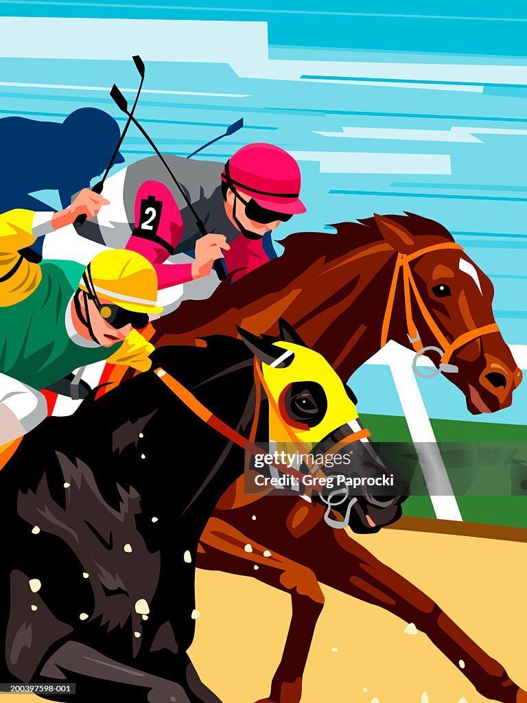 Horse race, side view