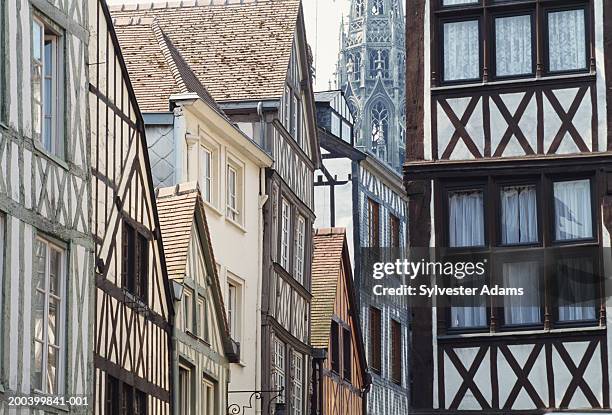 france, normandy, rouen, houses, low angle view - rouen stock pictures, royalty-free photos & images