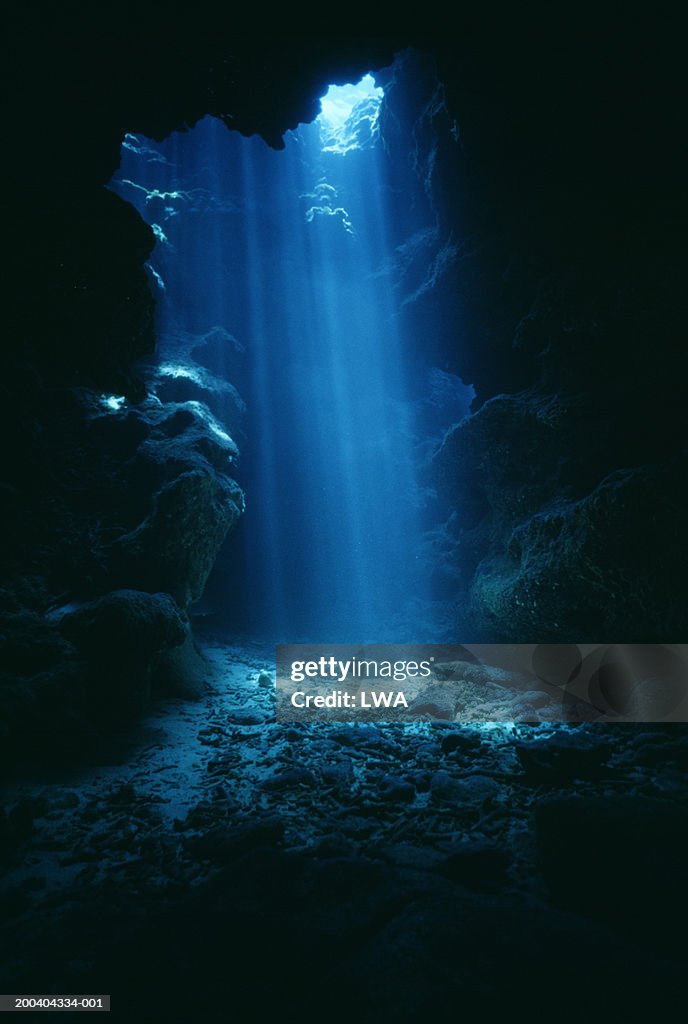 Sun shining into cave
