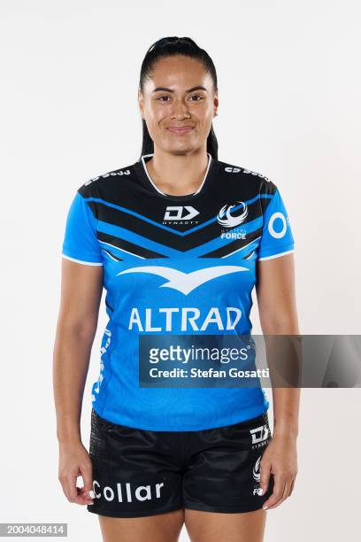 Libya Teepa poses during a Western Force 2024 Super Rugby Women's Headshots Session on February 09, 2024 in Perth, Australia.