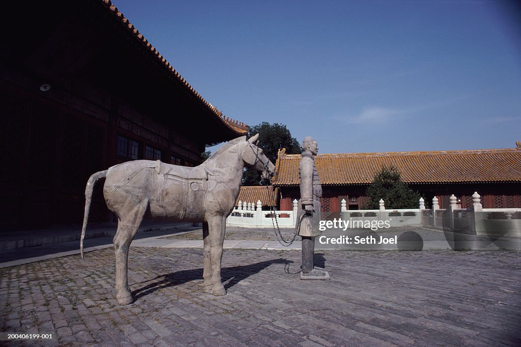 China, Beijing, The Forbidden City, terracotta warrior and horse