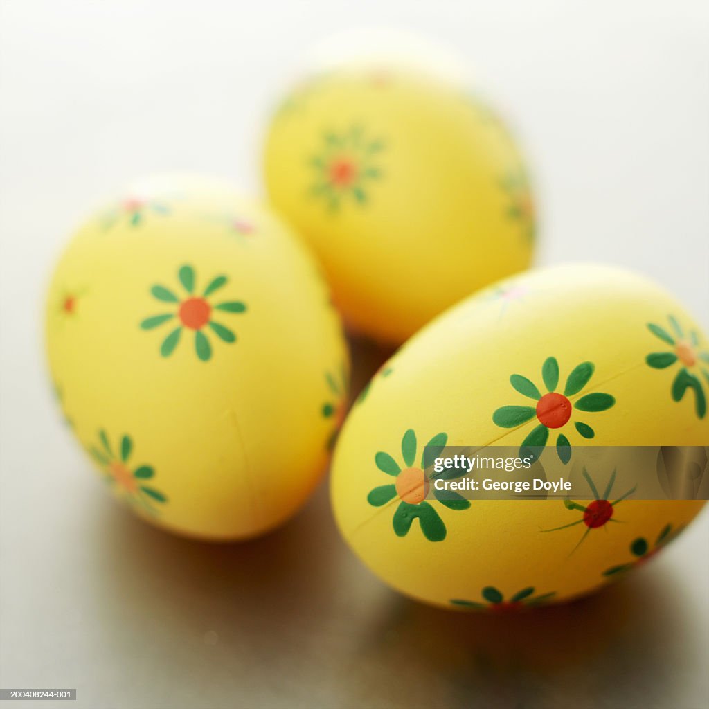 Painted easter eggs, close-up