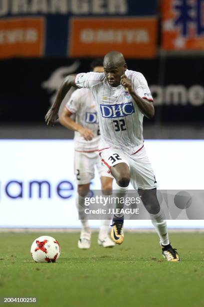 Victor Ibarbo of Sagan Tosu in action during the J.League J1 match between Sagan Tosu and Omiya Ardija at Best Amenity Stadium on August 19, 2017 in...