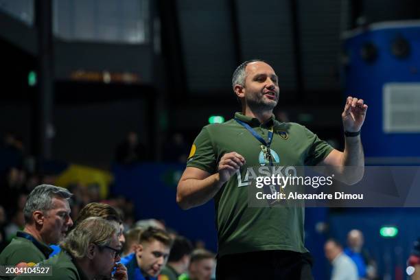 Alem TOSKIC of Celje during the EHF Champions League match between Montpellier Agglomeration Handball and RK Celje at Palais des sports Rene-Bougnol...